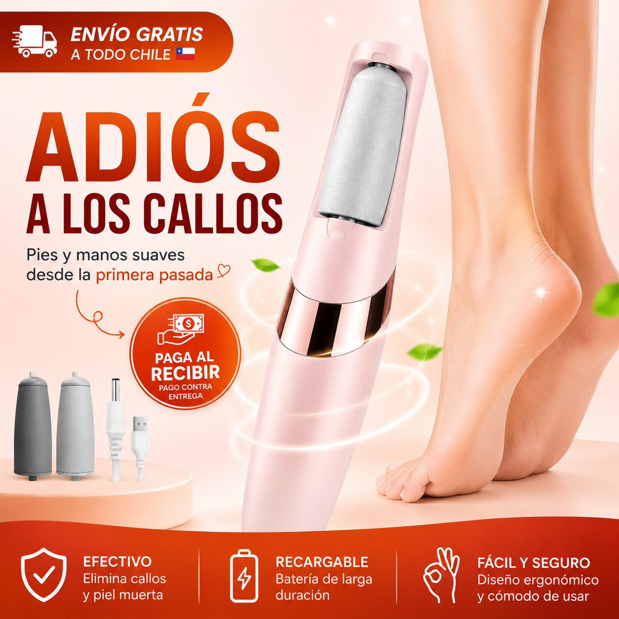 Lima Electronica Para Pies Recargable